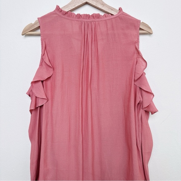 Anthropologie Womens Medium Maeve Liesel Ruffle Cold Shoulder Blouse China - Picture 11 of 13
